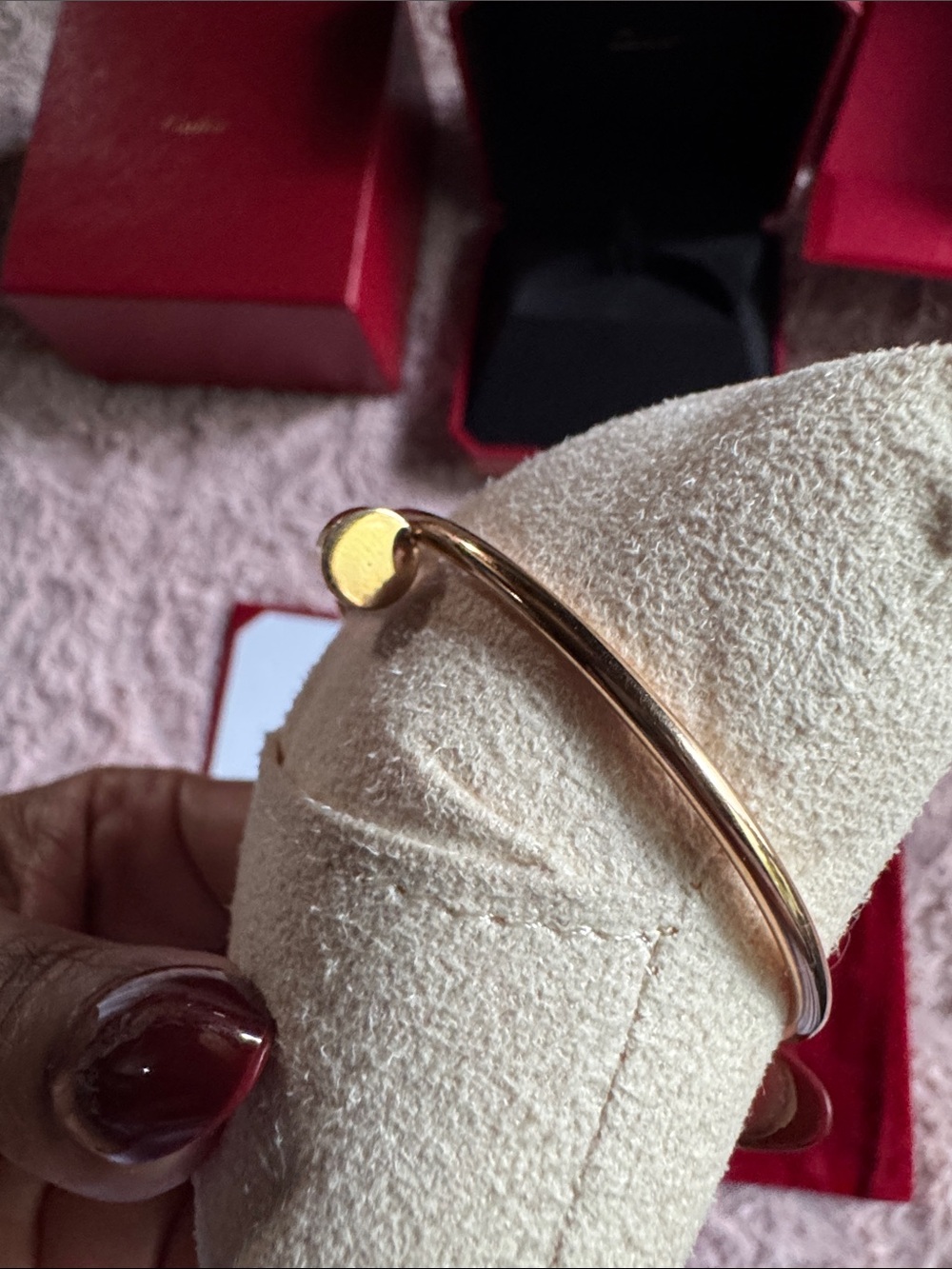 Cartier Pink/Rose Gold Juste un ClouScrew Motif Bangle Bracelet - 18k Rose Gold - Picture 7 of 16